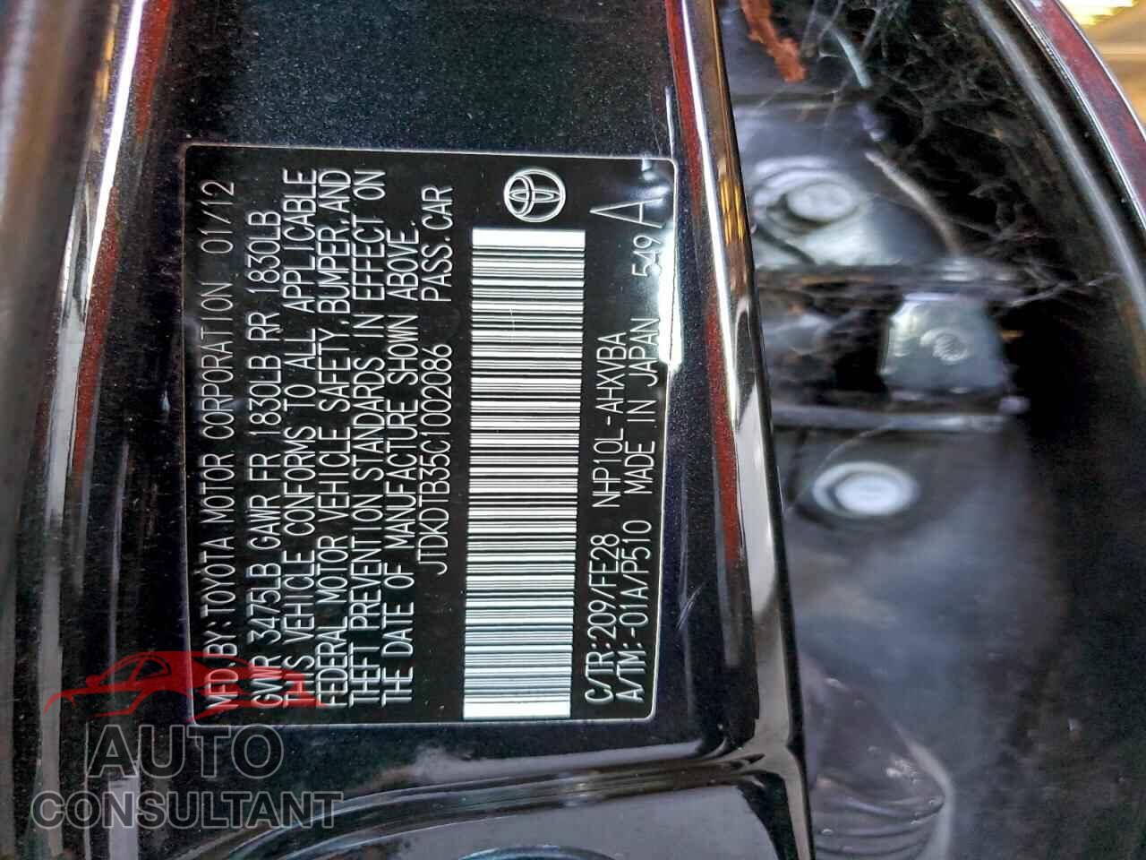 TOYOTA PRIUS 2012 - JTDKDTB35C1002086