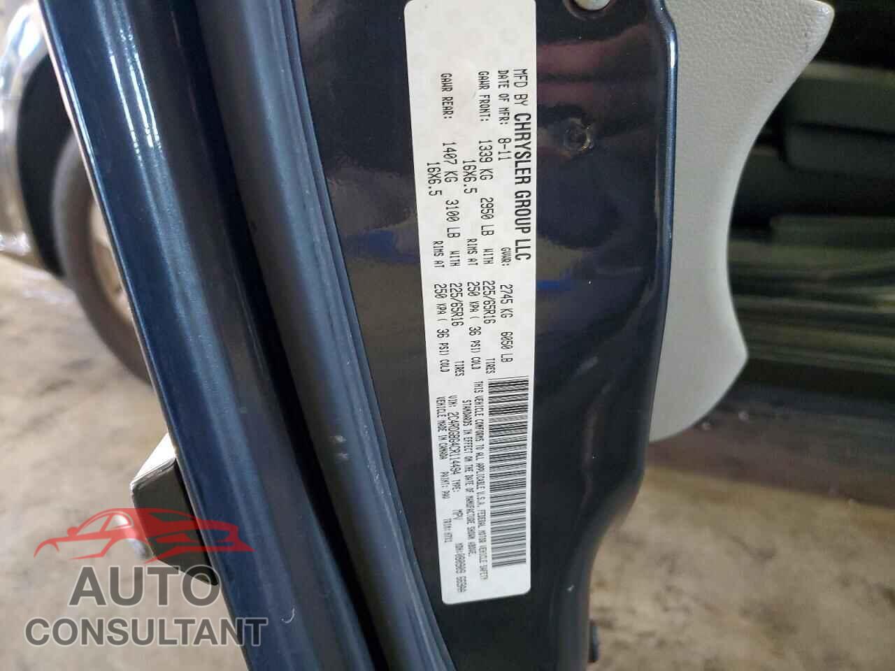 DODGE CARAVAN 2012 - 2C4RDGBG4CR114494