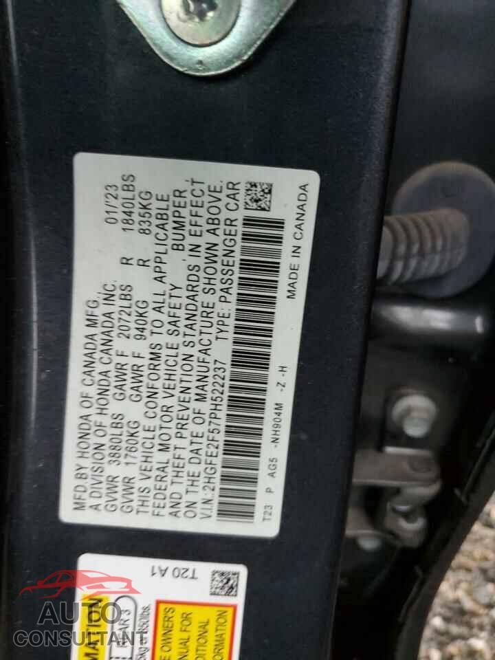 HONDA CIVIC 2023 - 2HGFE2F57PH522237
