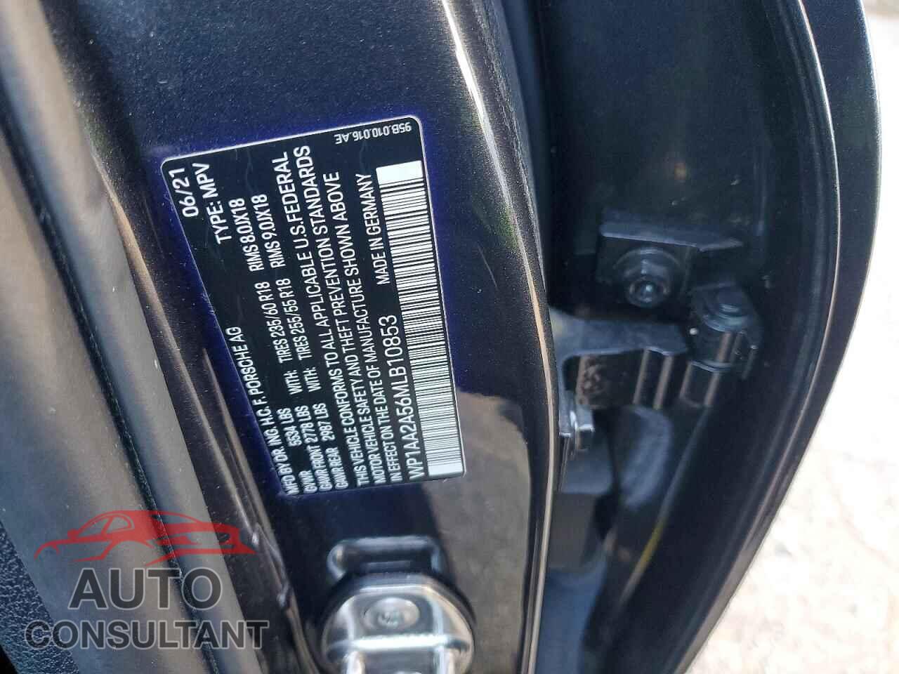 PORSCHE MACAN 2021 - WP1AA2A56MLB10853