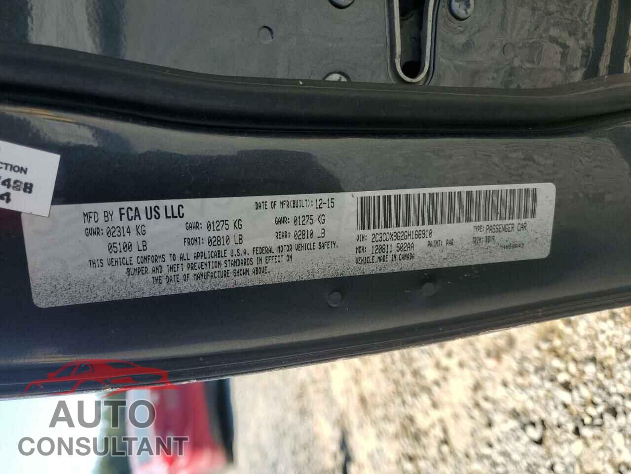 DODGE CHARGER 2016 - 2C3CDXBG2GH166910