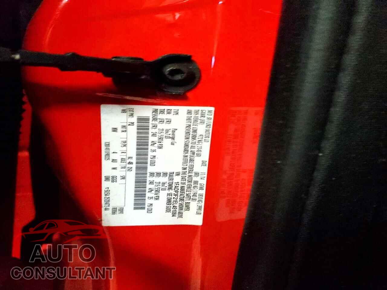 FORD FOCUS 2014 - 1FADP3F21EL451084