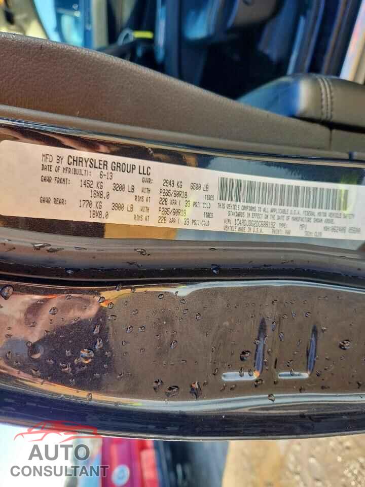 DODGE DURANGO 2013 - 1C4RDJDG2DC688192