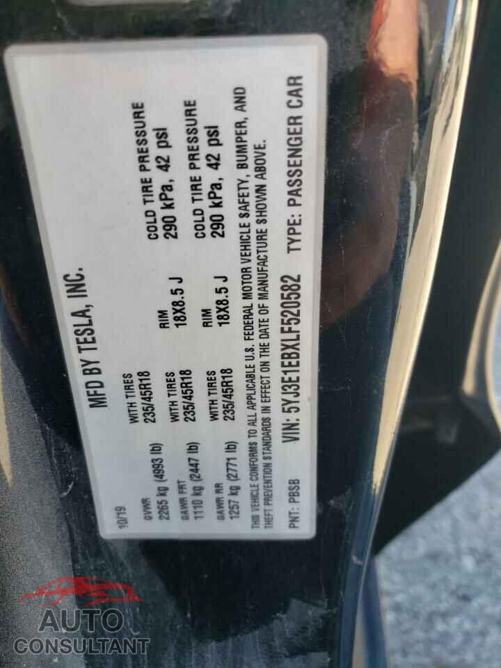 TESLA MODEL 3 2020 - 5YJ3E1EBXLF520582