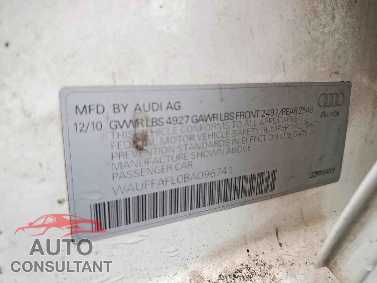 AUDI A4 2011 - WAUFFAFL0BA096741