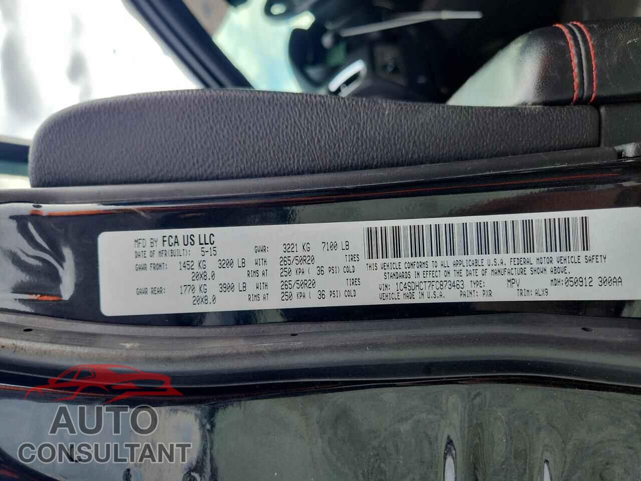 DODGE DURANGO 2015 - 1C4SDHCT7FC873463