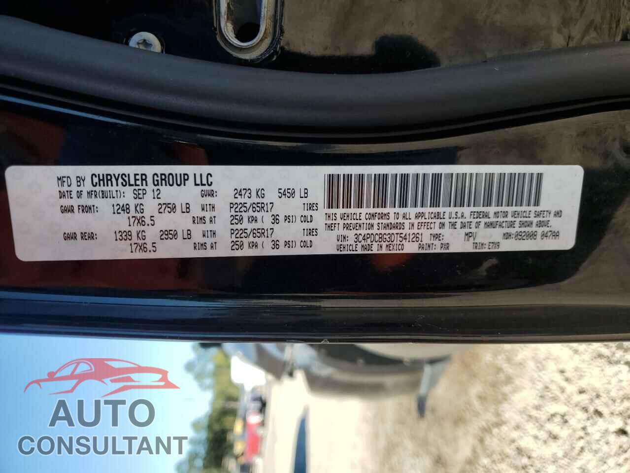 DODGE JOURNEY 2013 - 3C4PDCBG3DT541261