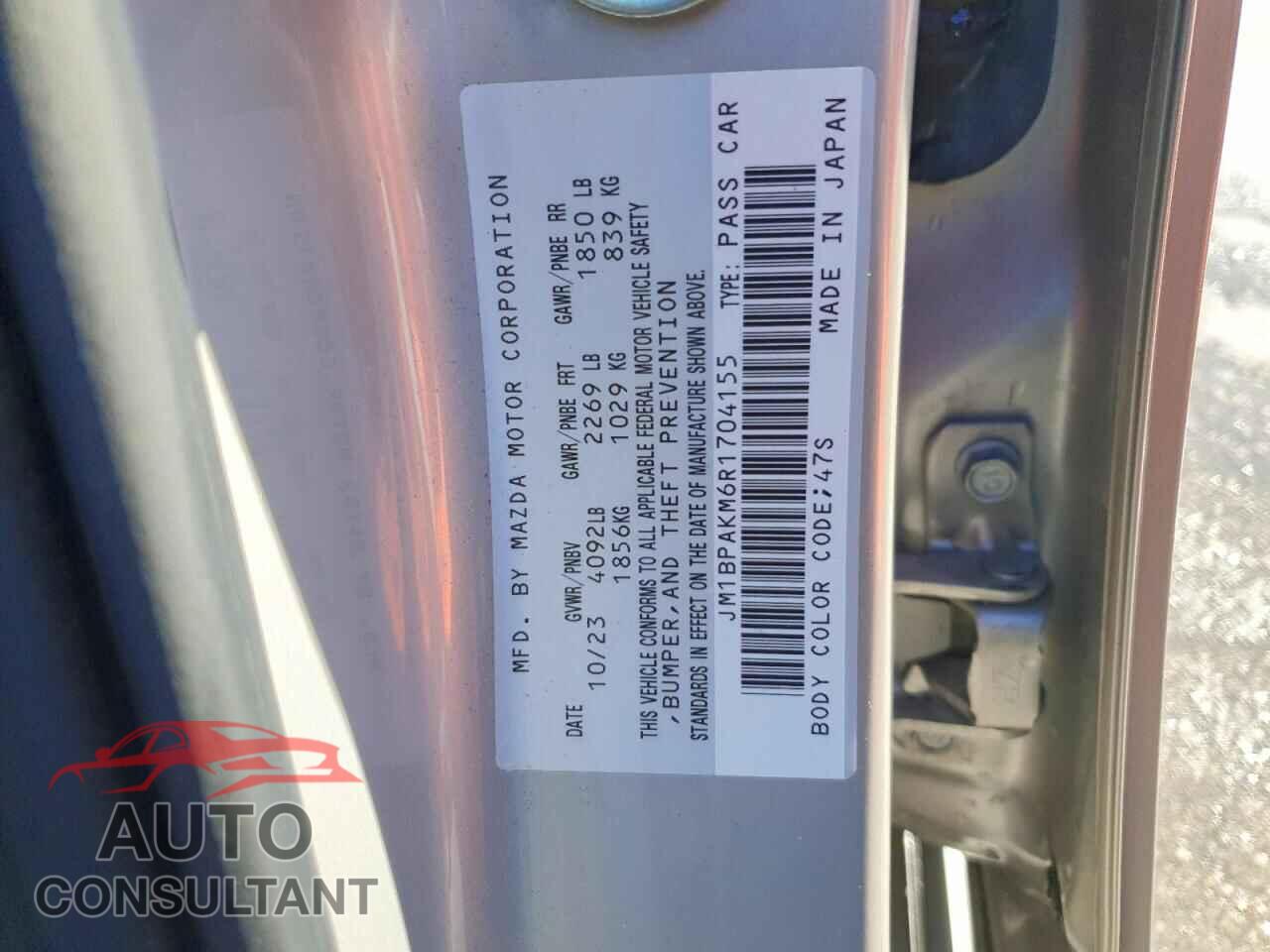 MAZDA 3 SELECT S 2024 - JM1BPAKM6R1704155