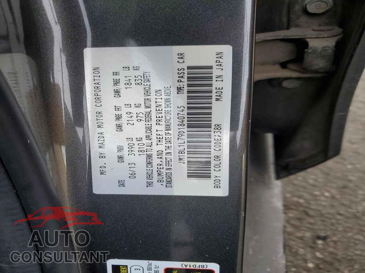 MAZDA 3 2013 - JM1BL1L79D1840745
