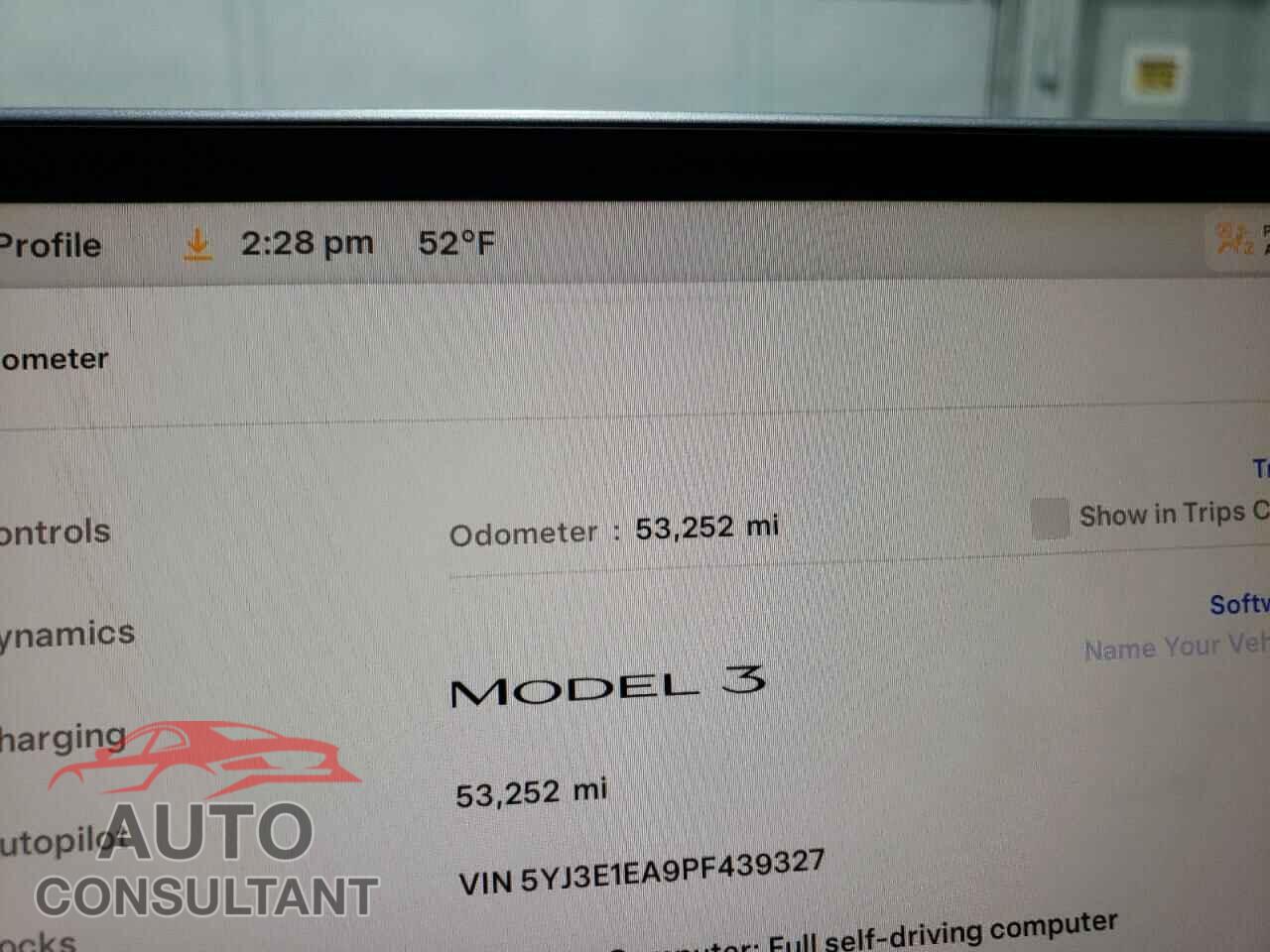 TESLA MODEL 3 2023 - 5YJ3E1EA9PF439327