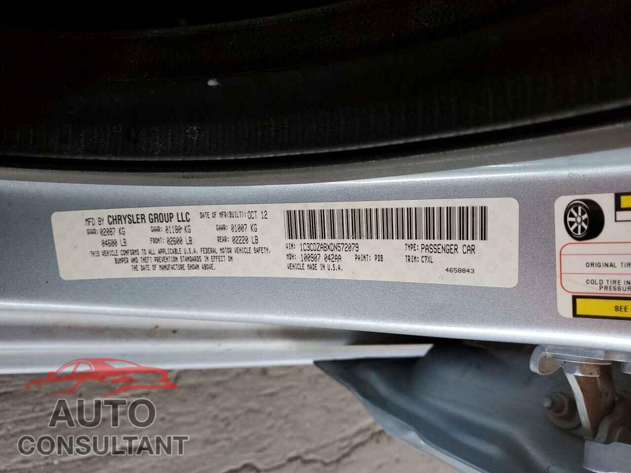 DODGE AVENGER 2013 - 1C3CDZABXDN572079