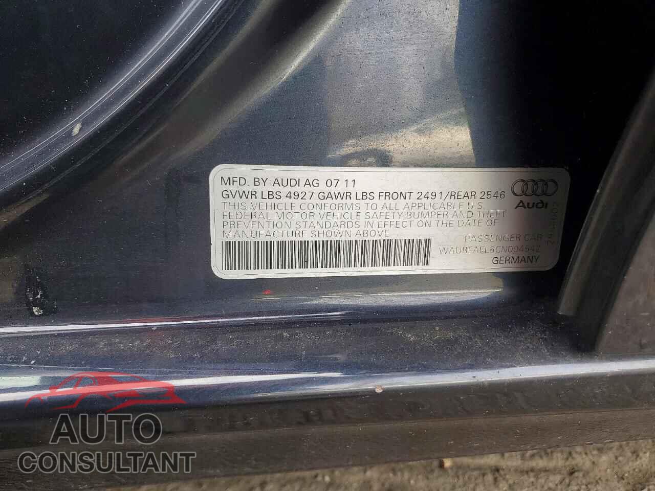 AUDI A4 2012 - WAUBFAFL6CN004542