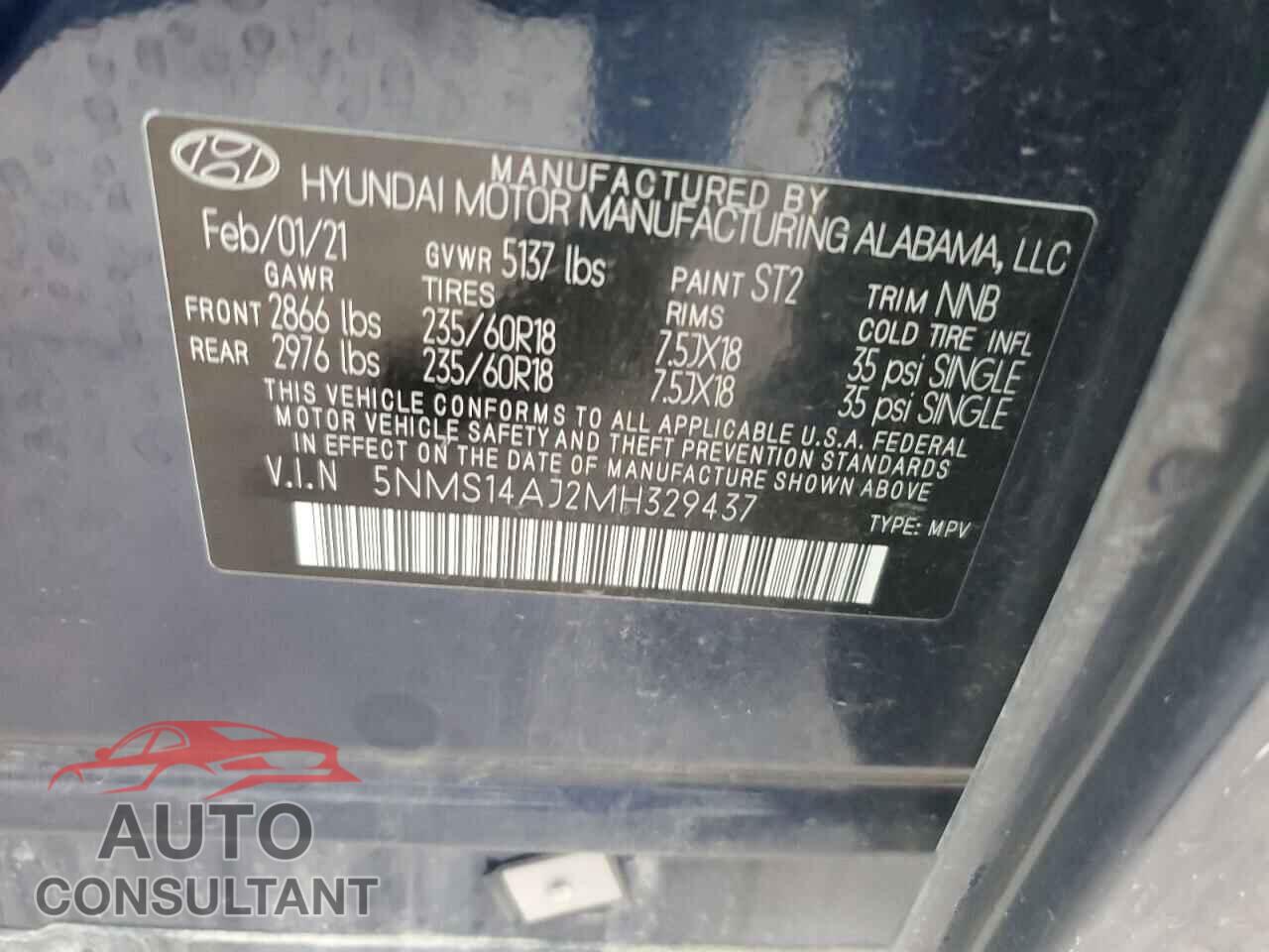 HYUNDAI SANTA FE 2021 - 5NMS14AJ2MH329437