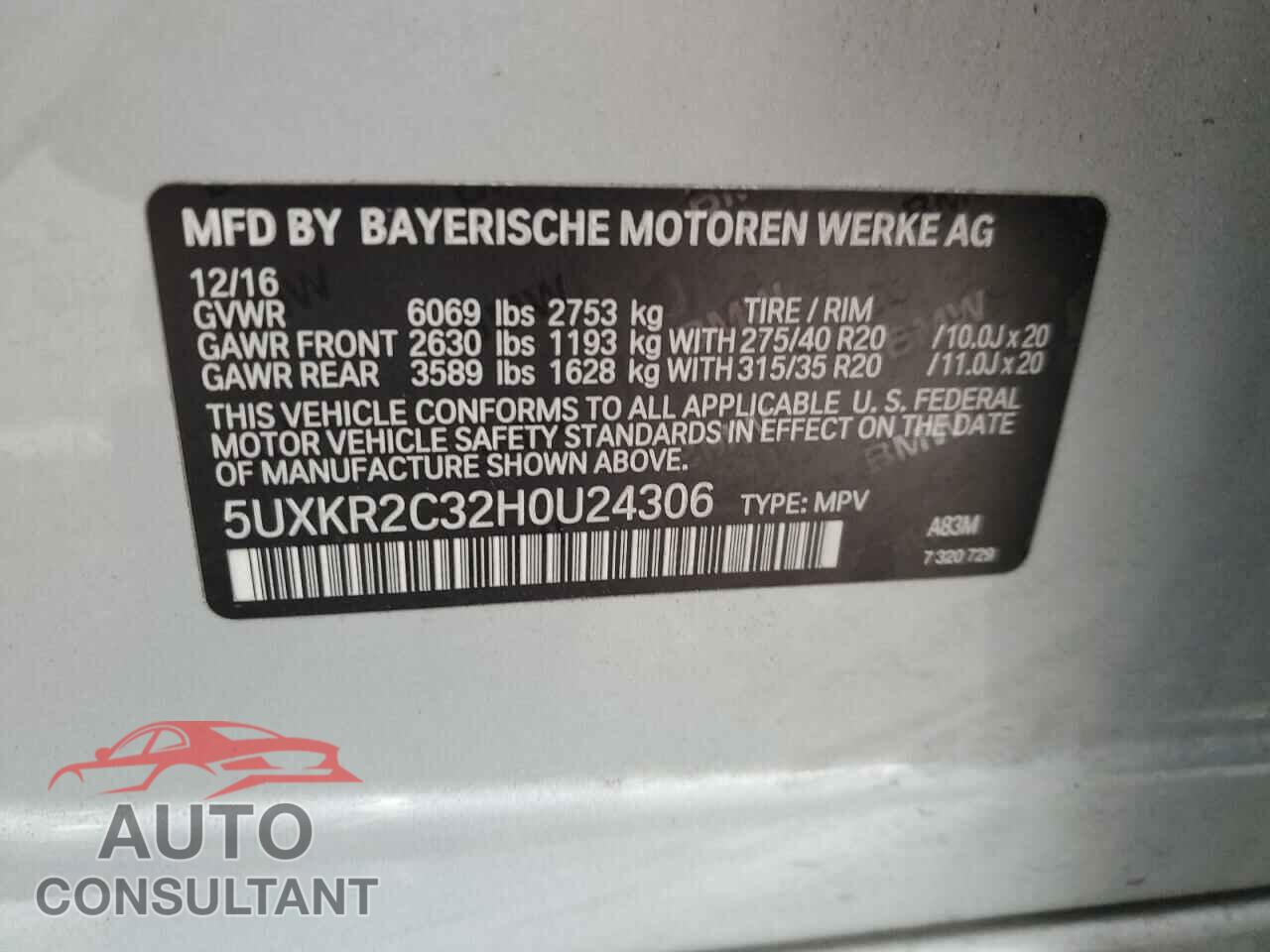 BMW X5 2017 - 5UXKR2C32H0U24306