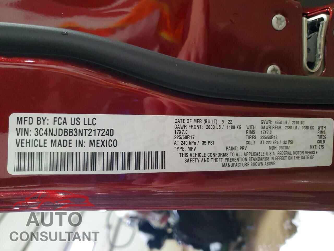 JEEP COMPASS 2022 - 3C4NJDBB3NT217240