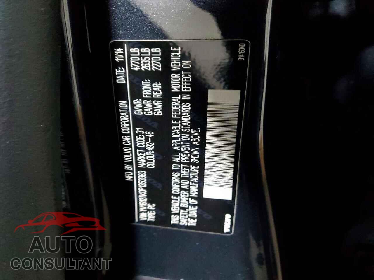 VOLVO S60 2015 - YV1612TK0F1353383