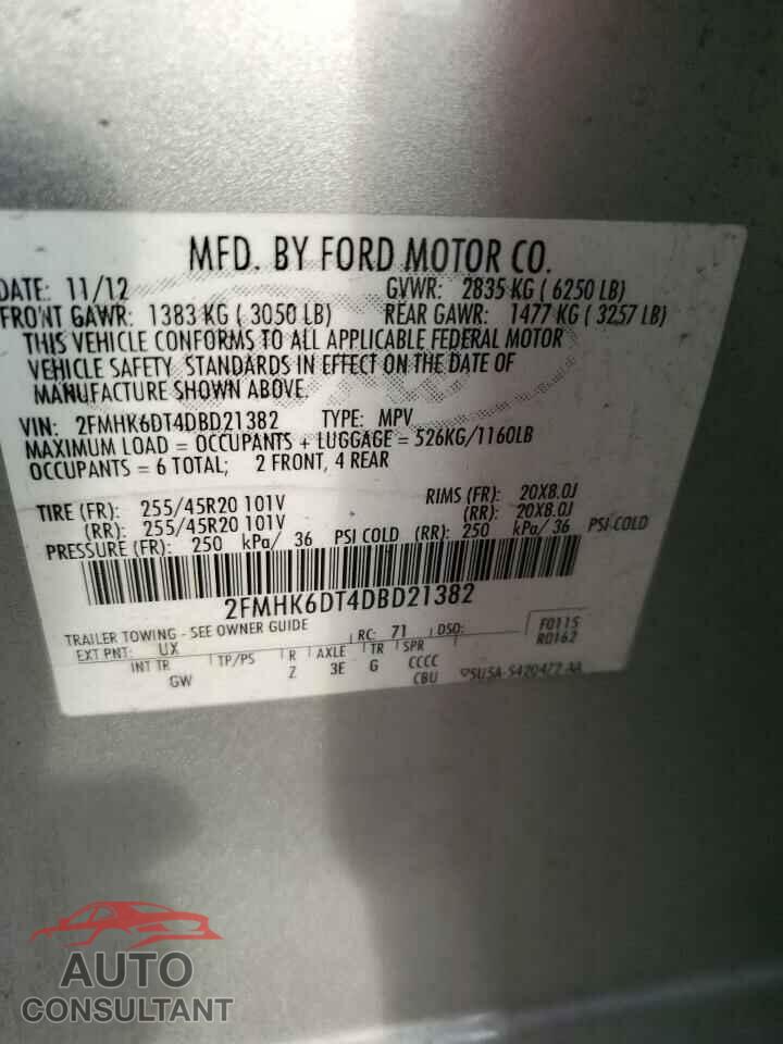 FORD FLEX 2013 - 2FMHK6DT4DBD21382