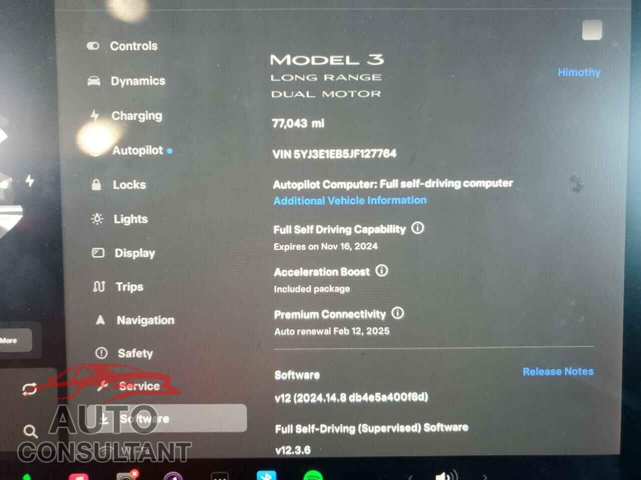 TESLA MODEL 3 2018 - 5YJ3E1EB5JF127764
