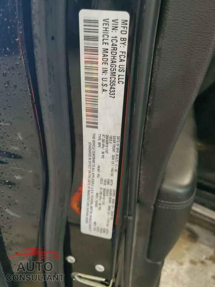 DODGE DURANGO 2021 - 1C4RDHAG5MC554337