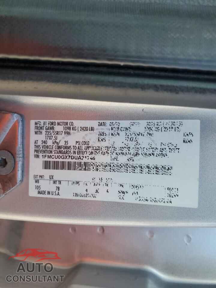 FORD ESCAPE 2013 - 1FMCU0GX7DUA21748