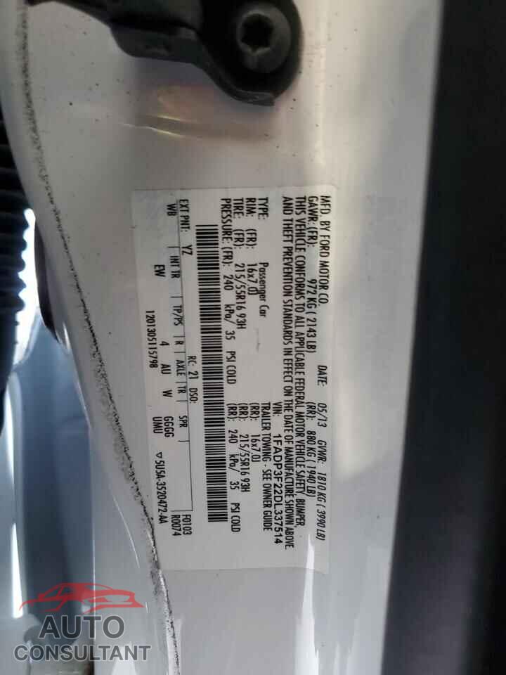 FORD FOCUS 2013 - 1FADP3F22DL337514