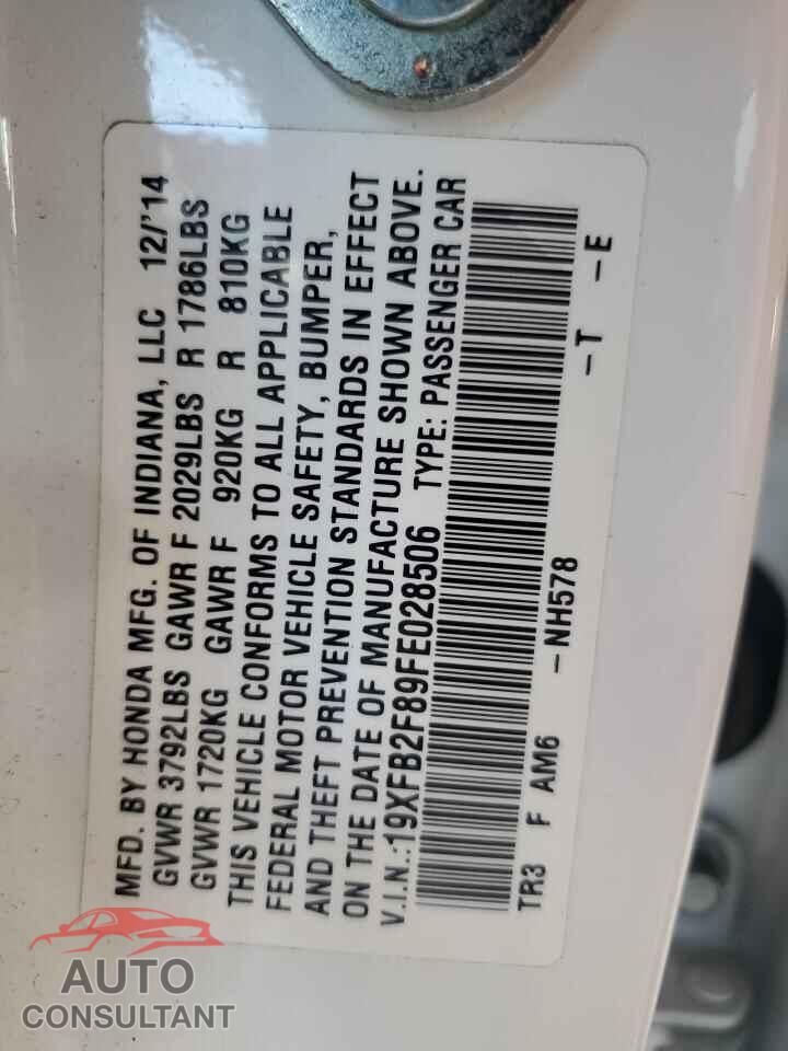 HONDA CIVIC 2015 - 19XFB2F89FE028506