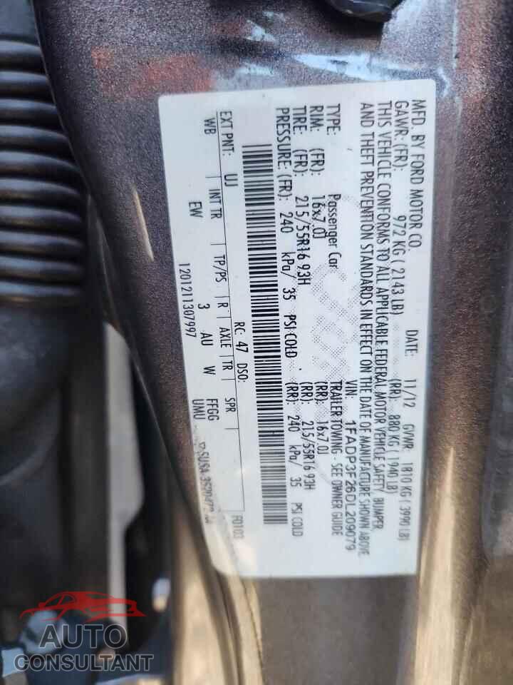 FORD FOCUS 2013 - 1FADP3F26DL209079