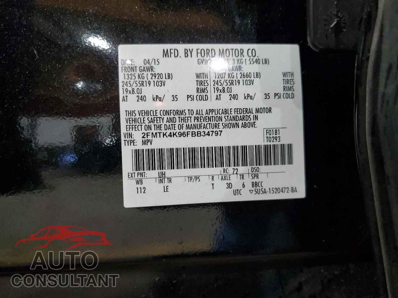 FORD EDGE 2015 - 2FMTK4K96FBB34797
