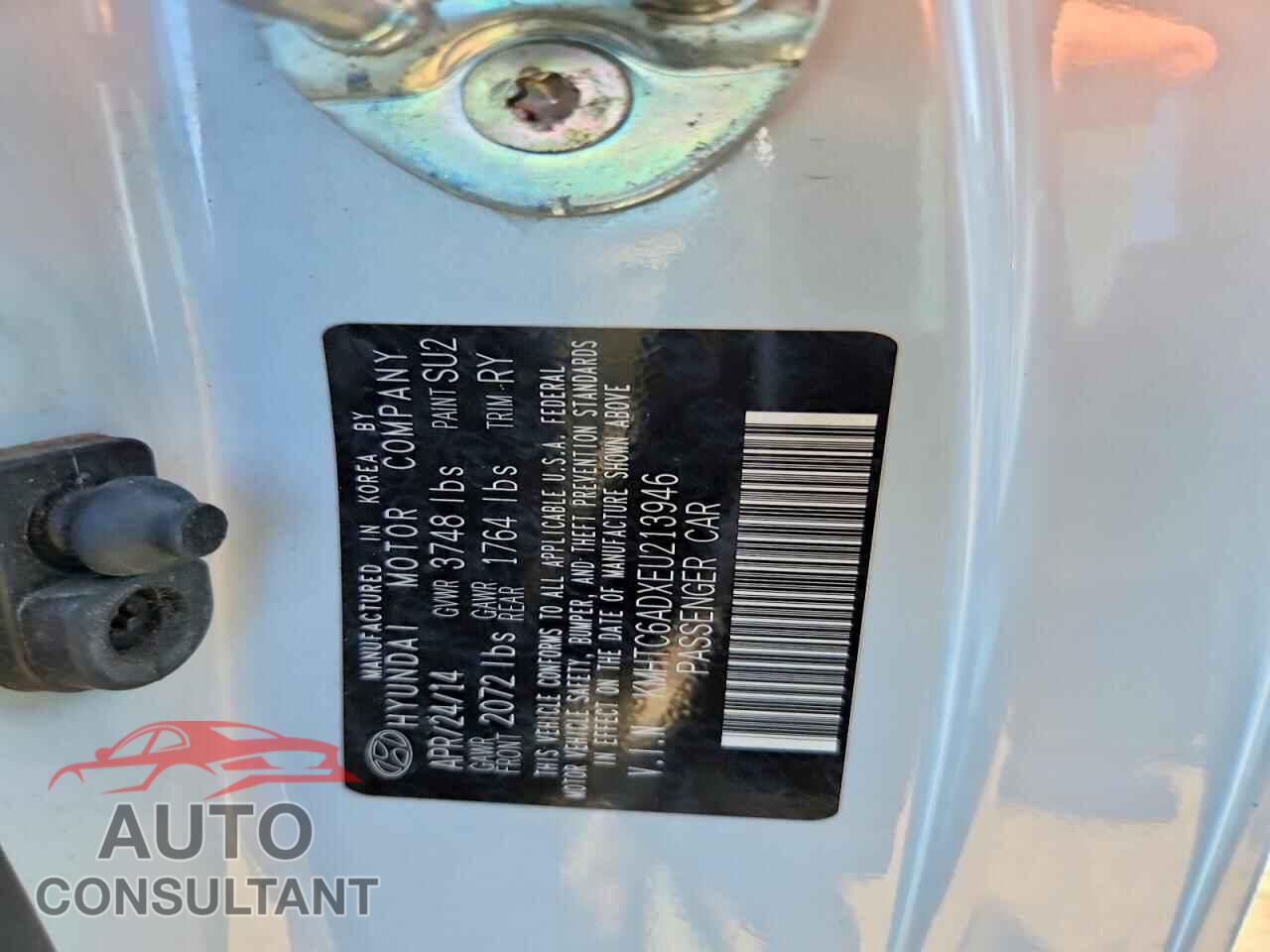 HYUNDAI VELOSTER 2014 - KMHTC6ADXEU213946