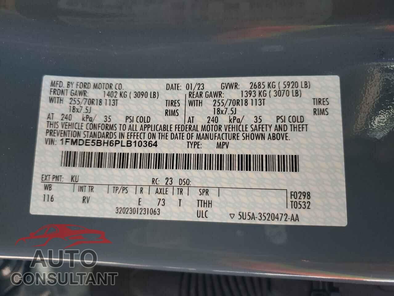 FORD BRONCO 2023 - 1FMDE5BH6PLB10364