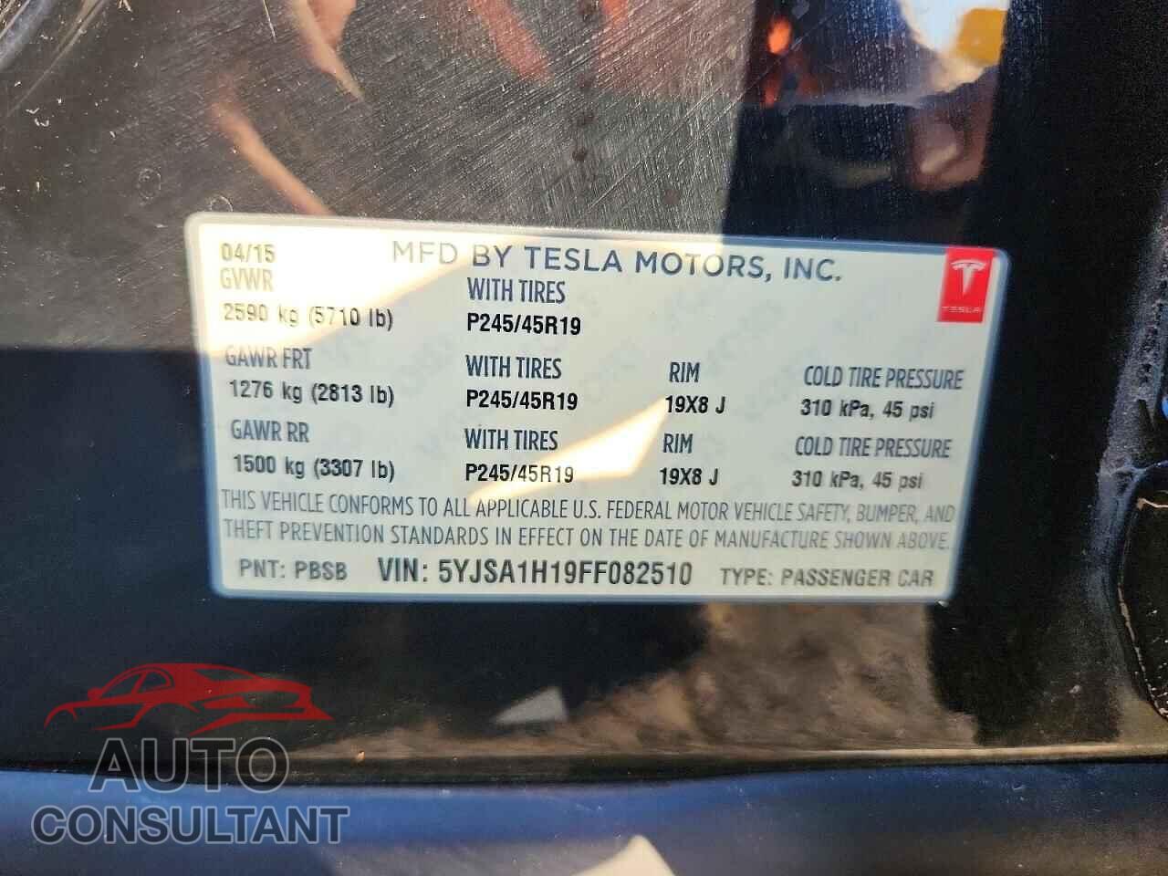 TESLA MODEL S 2015 - 5YJSA1H19FF082510