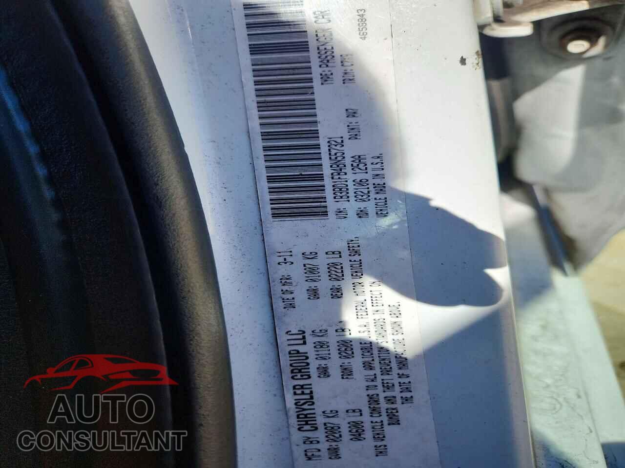 DODGE AVENGER 2011 - 1B3BD1FB4BN557321
