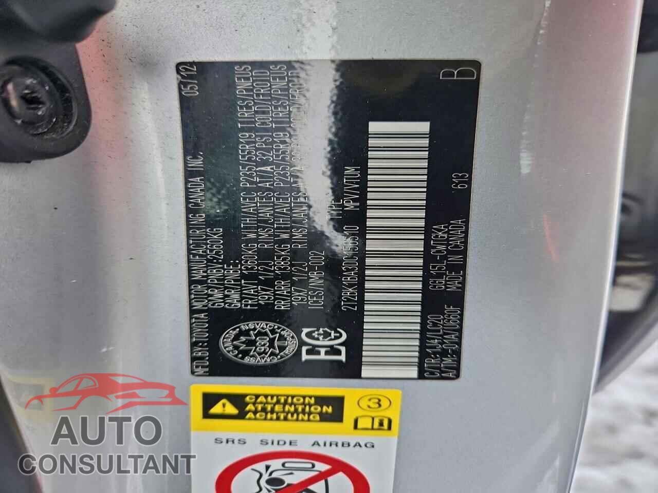 LEXUS RX350 2013 - 2T2BK1BA3DC156510