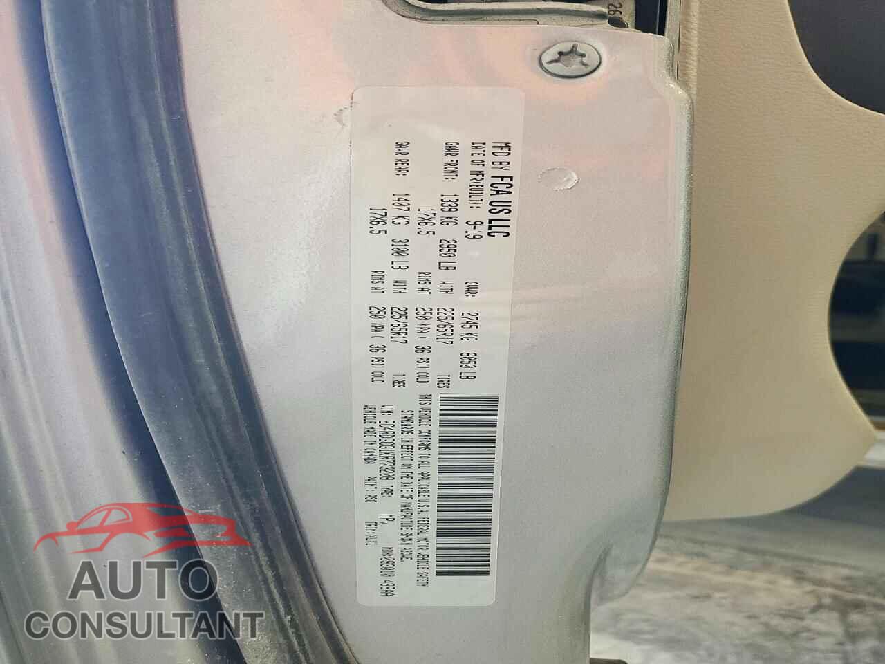 DODGE CARAVAN 2019 - 2C4RDGCG1KR773209