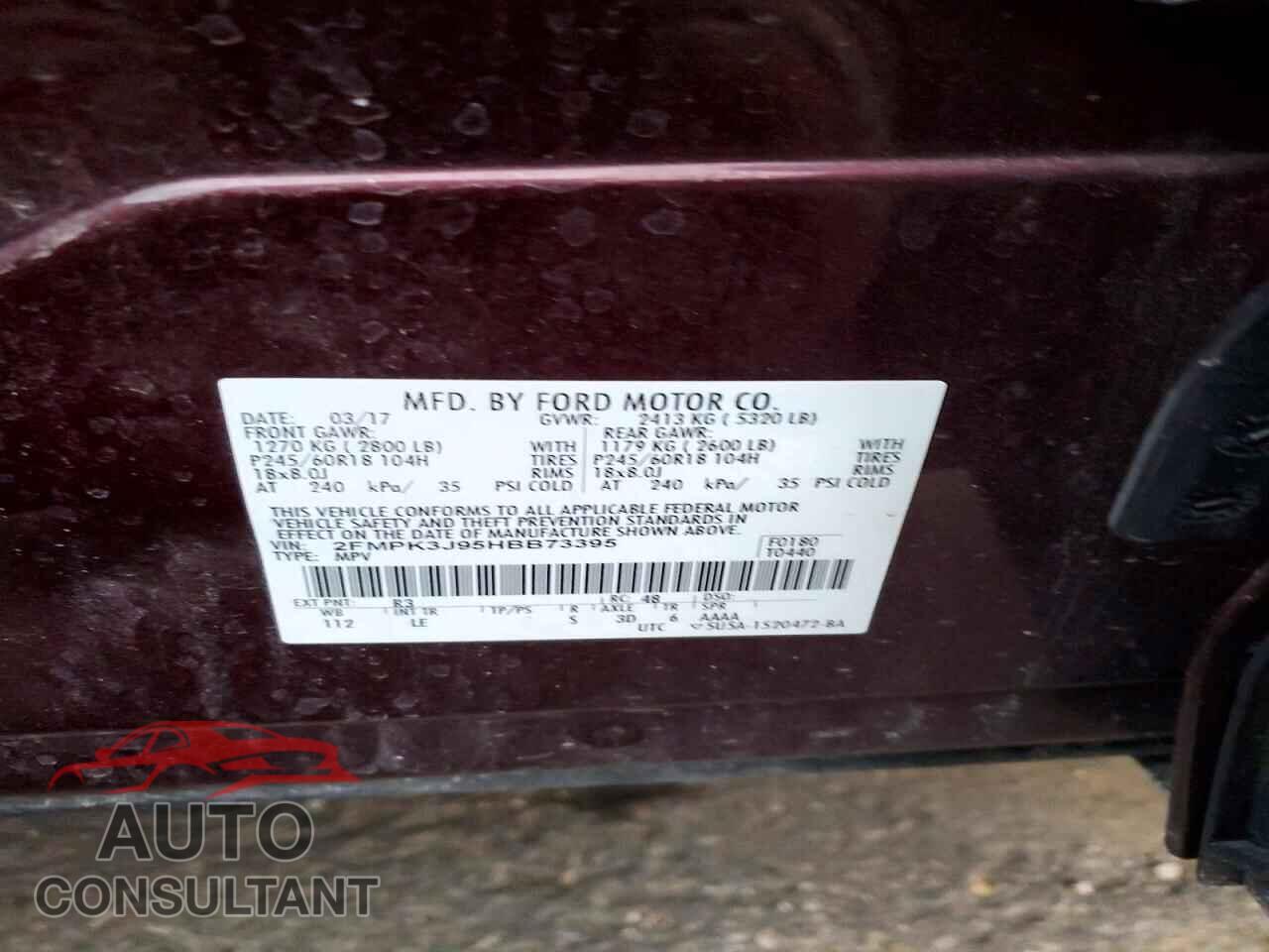 FORD EDGE 2017 - 2FMPK3J95HBB73395