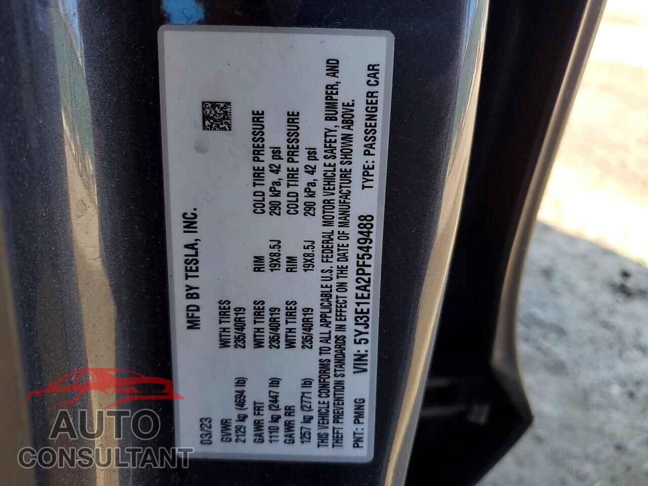 TESLA MODEL 3 2023 - 5YJ3E1EA2PF549488