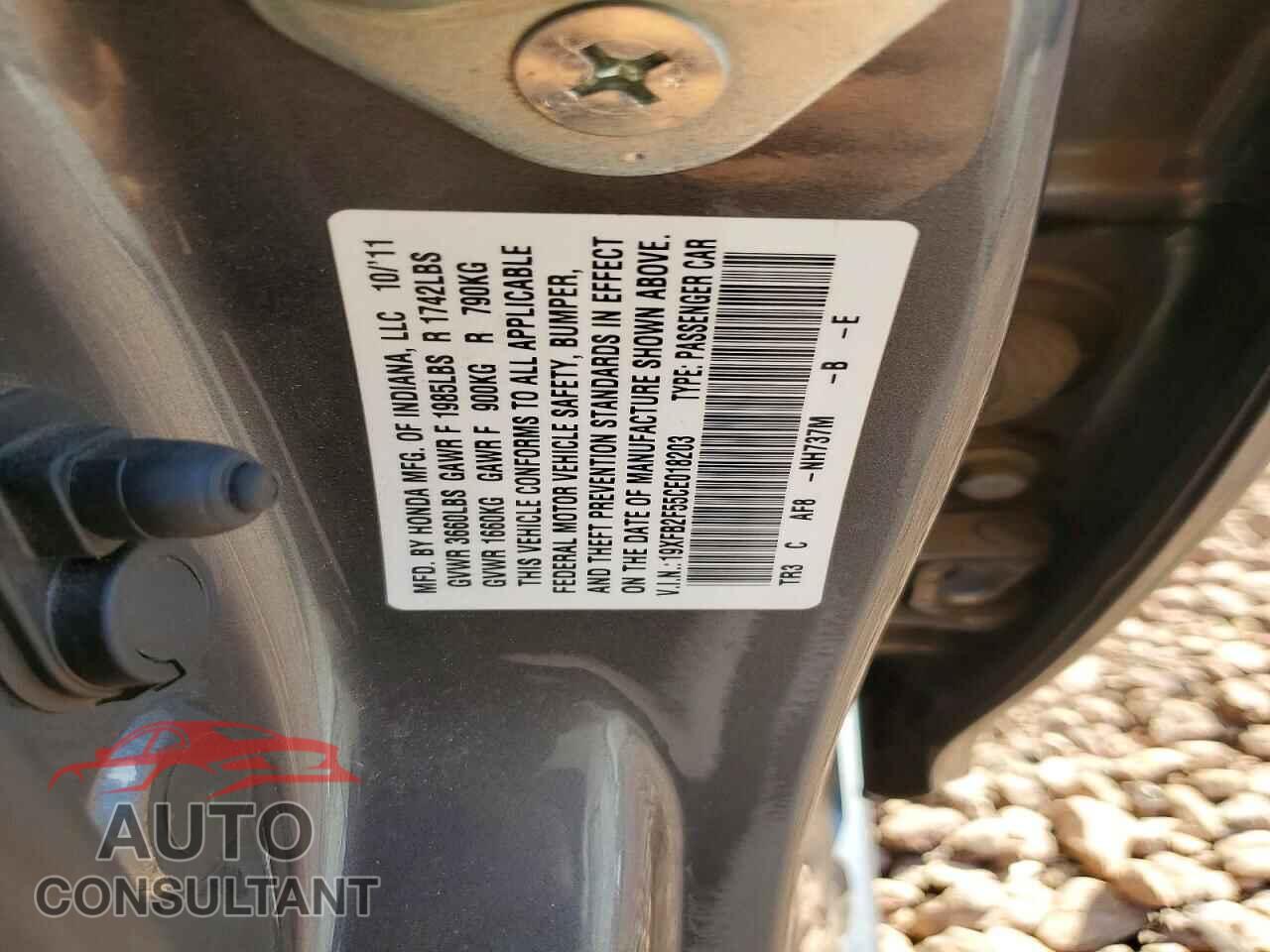 HONDA CIVIC 2012 - 19XFB2F55CE018203