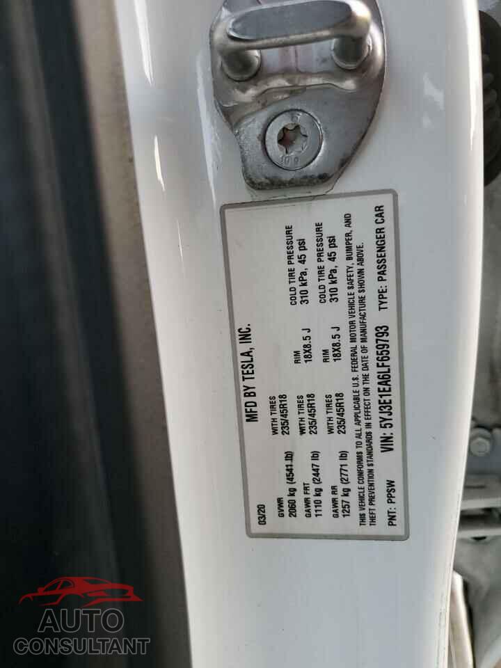 TESLA MODEL 3 2020 - 5YJ3E1EA6LF659793