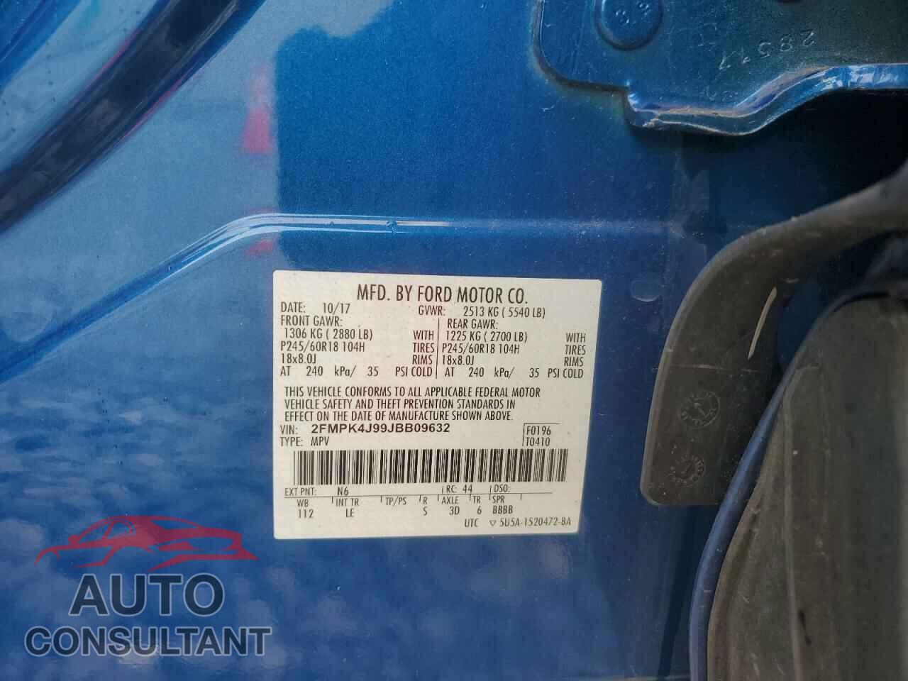 FORD EDGE 2018 - 2FMPK4J99JBB09632
