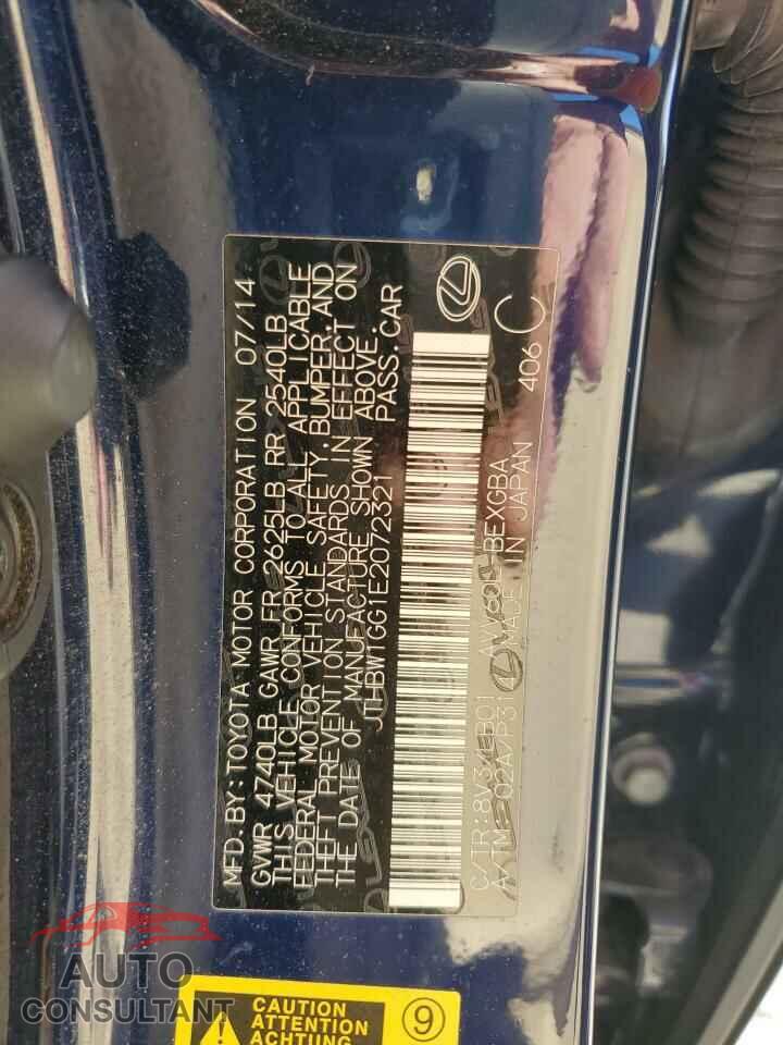 LEXUS ES300 2014 - JTHBW1GG1E2072321