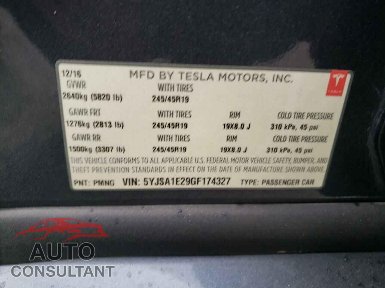 TESLA MODEL S 2016 - 5YJSA1E29GF174327