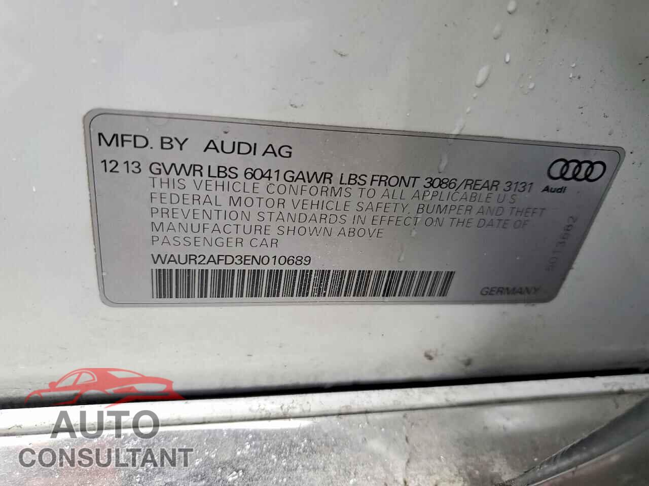 AUDI A8 2014 - WAUR2AFD3EN010689