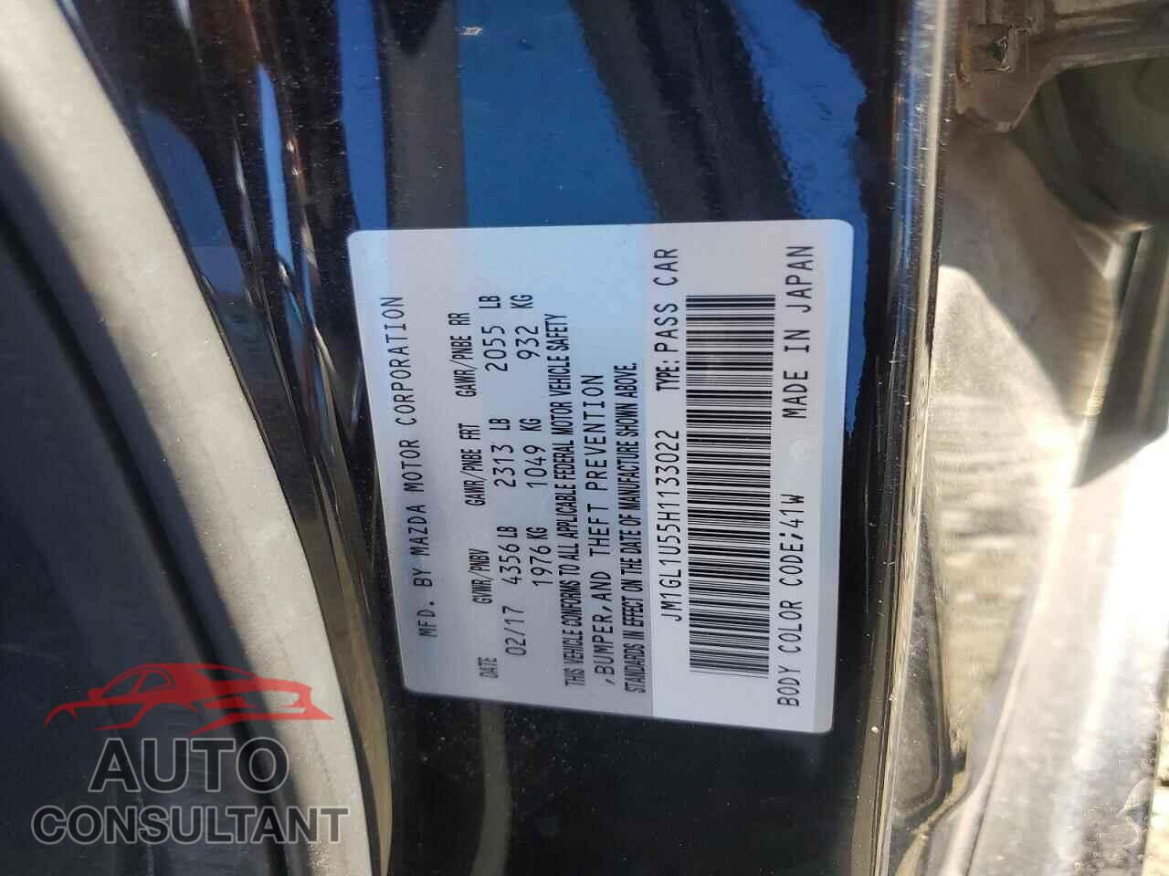 MAZDA 6 2017 - JM1GL1U55H1133022
