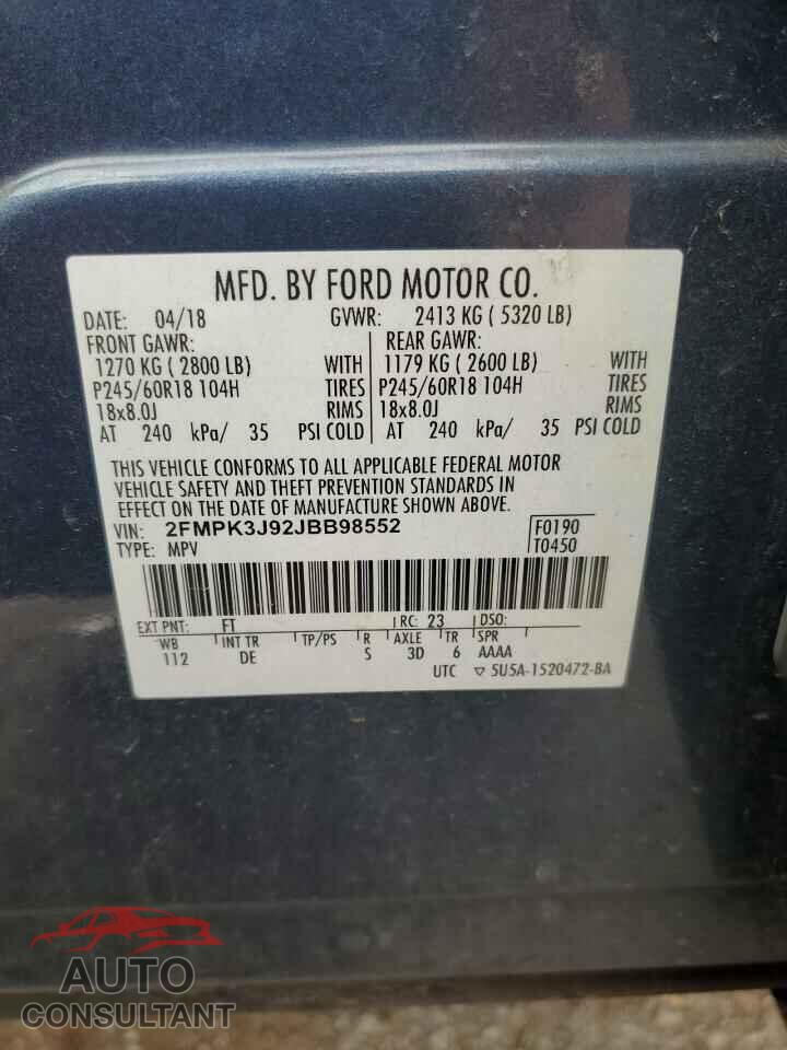 FORD EDGE 2018 - 2FMPK3J92JBB98552