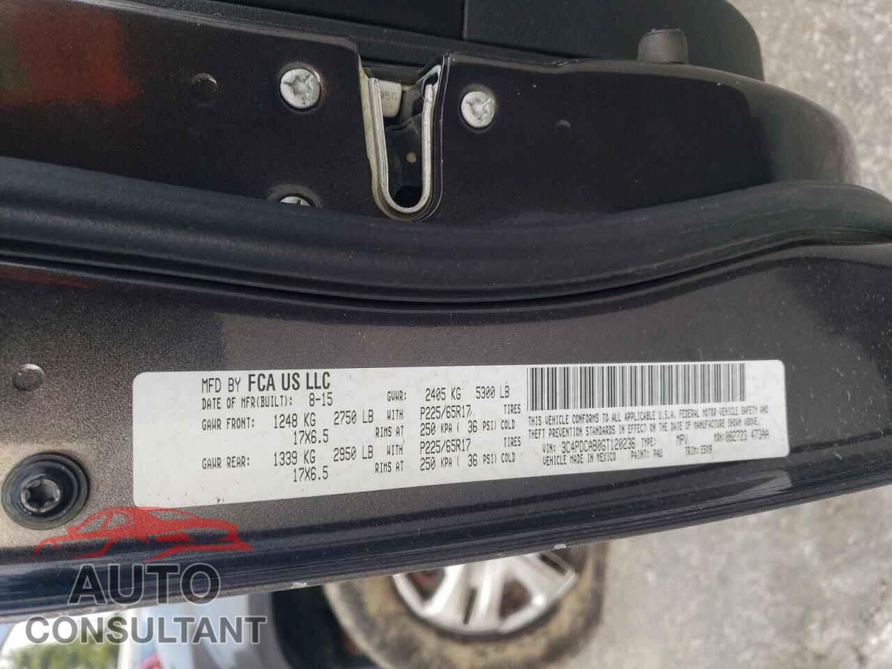 DODGE JOURNEY 2016 - 3C4PDCAB0GT120236