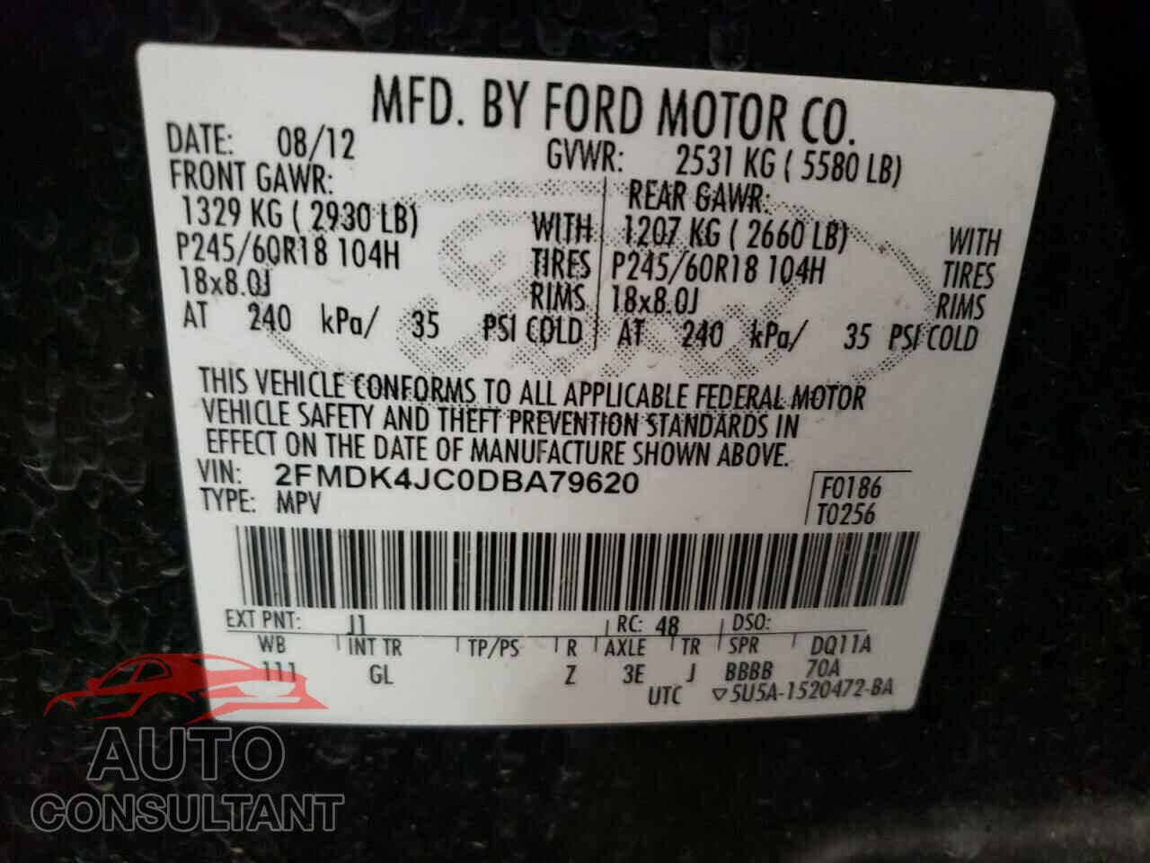 FORD EDGE 2013 - 2FMDK4JC0DBA79620