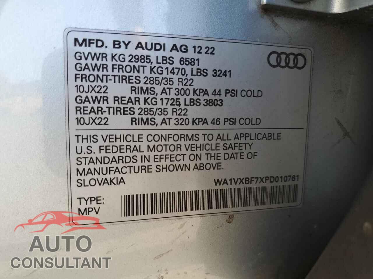 AUDI Q7 2023 - WA1VXBF7XPD010761