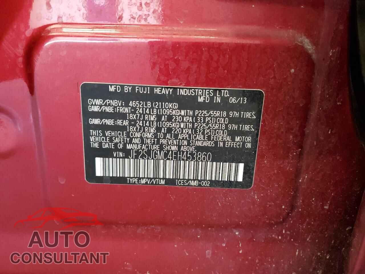 SUBARU FORESTER 2014 - JF2SJGMC4EH453860