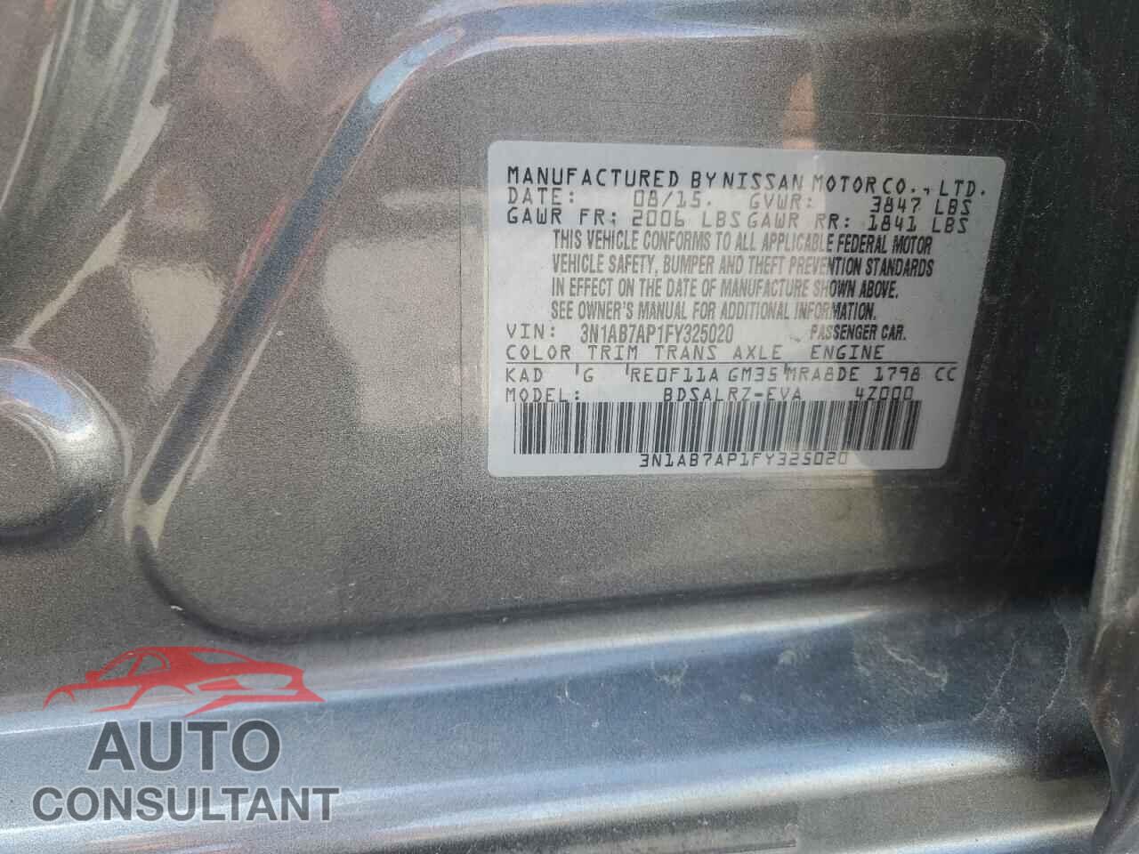 NISSAN SENTRA 2015 - 3N1AB7AP1FY325020