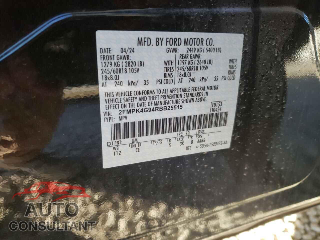 FORD EDGE 2024 - 2FMPK4G94RBB25515